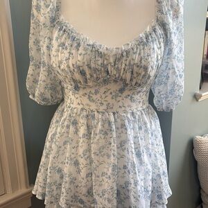 Altar'd State Blue Floral Blouse